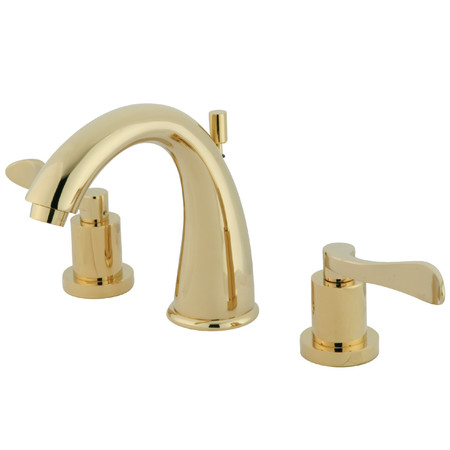 KINGSTON BRASS 8" Widespread Bathroom Faucet, Polished Brass KS2962DFL